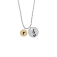 thumbnail image 2 of Delight Jewelry Goldtone Disc 1/2'' Initial - r - Silvertone Script Initial Disc - J - Charm Necklace, 20"+3", 2 of 4