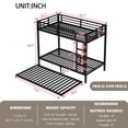 thumbnail image 4 of Bellemave Twin XL Over Twin XL Size Bunk Bed with Trundle Triple Metal Bunk Bed Frame with Ladder and Guardrails Space-saving Bunk Beds for 3 (Black), 4 of 10