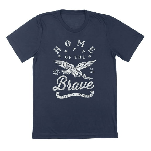 Live Free Usa Americana Graphic Navy Mens T-Shirt