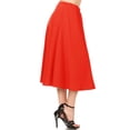 thumbnail image 4 of Women's A-Line Pleats High Waist Elastic Band Comfy Solid Midi Skirt S-3XL, 4 of 4