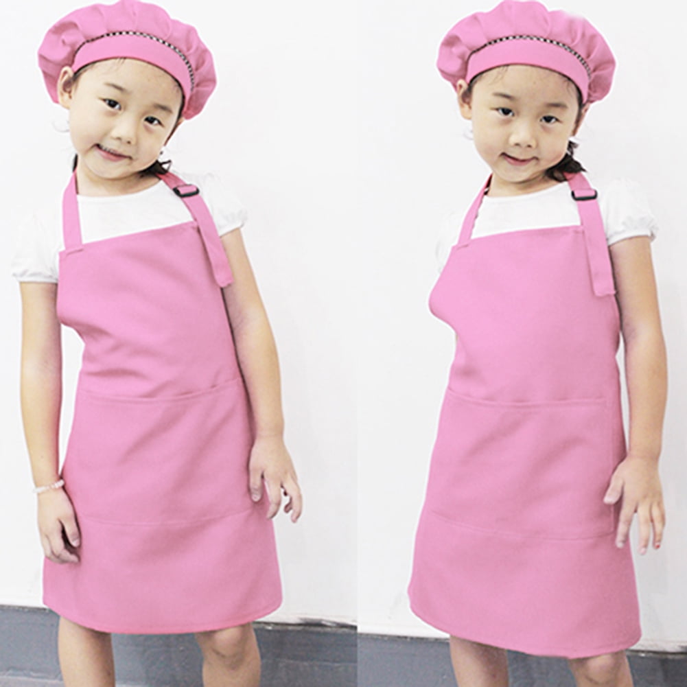 yarachel Kids Apron with Pocket Color 1, Medium 6 Colors 6 Pieces Waterproof and Adjustable Children Chef Aprons with 2 Pockets for Boys and Girls Kitchen Cooking Baking Painting