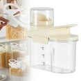 thumbnail image 2 of Kitchen Cereal Storage Container, Rice Storage Container,Airtight Plastic Kitchen Organizer Bin With Pouring Spout Measuring Cup, Cereal Dispenser,Food Storage Box For Grain, Flour Snacks,Beige, 2 of 9