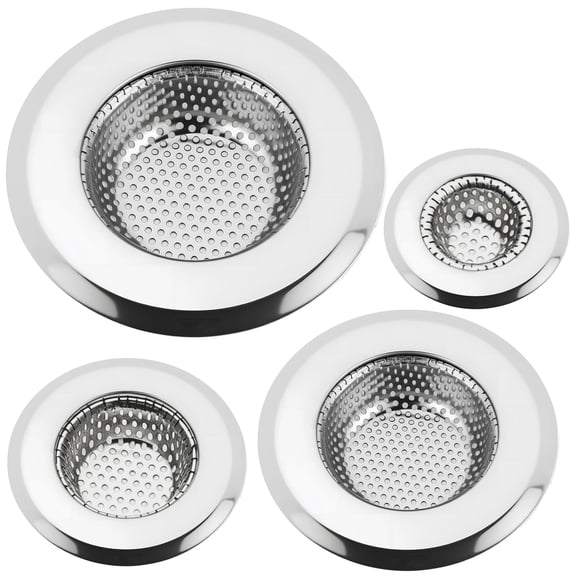 Giantjellies Kitchen Sink Strainer, Stainless Steel Sink Drain Strainer, Dishwasher Safe, Pack of 4 4.5",3.5",2.95",0.7"