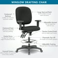 thumbnail image 4 of Studio Designs Winslow Professional Swivel Drafting Chair - Height, Tilt, and Arm Adjustable - Black, 4 of 19