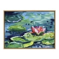 thumbnail image 2 of Kate and Laurel Sylvie Lily Pad By The Shore Framed Canvas Wall Art by Rachel Christopoulos, 28x38 Natural, Gorgeous Vibrant Painterly Floral Art Wal Décor, 2 of 6