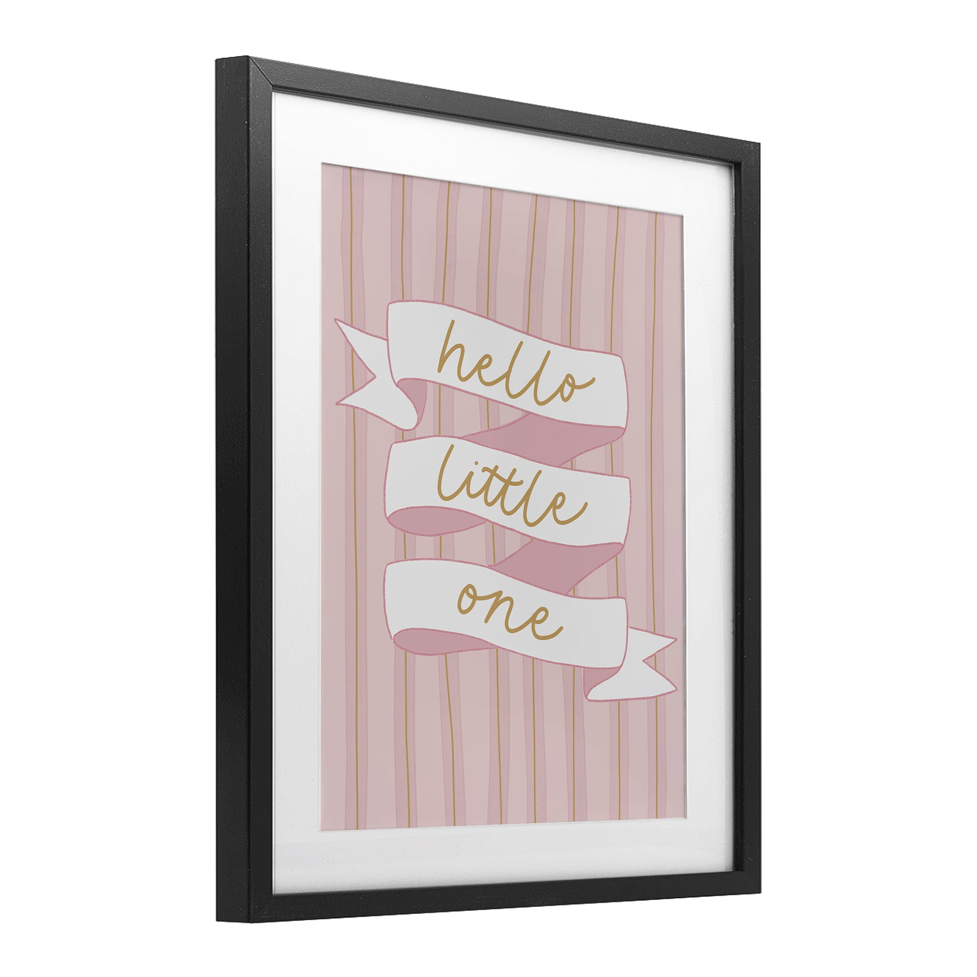 Stupell Industries Pink Hello Little One Black Framed Print Under Glass, design by Amanda Houston