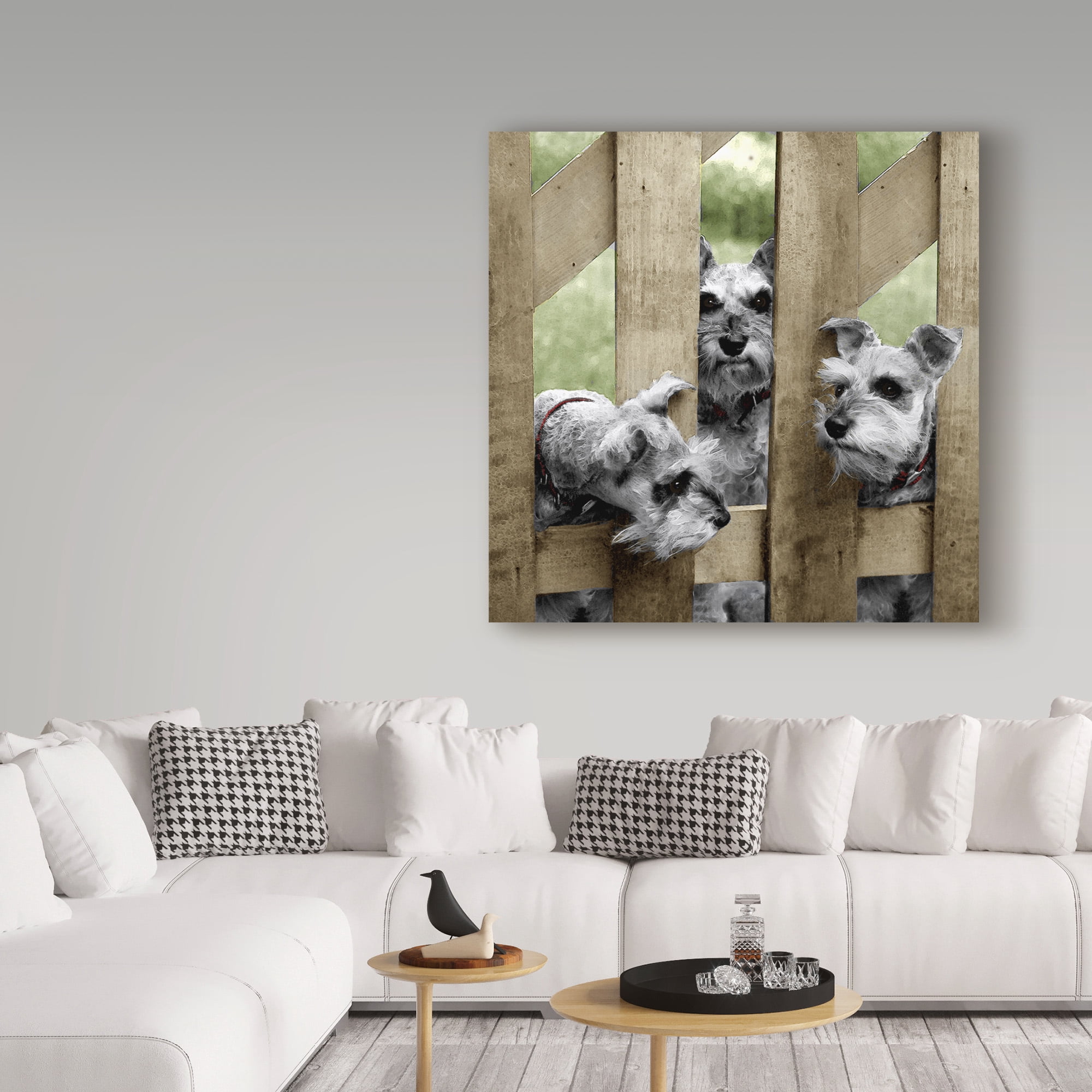 Trademark Fine Art 'Schnauzers' Canvas Art by Sharon Forbes