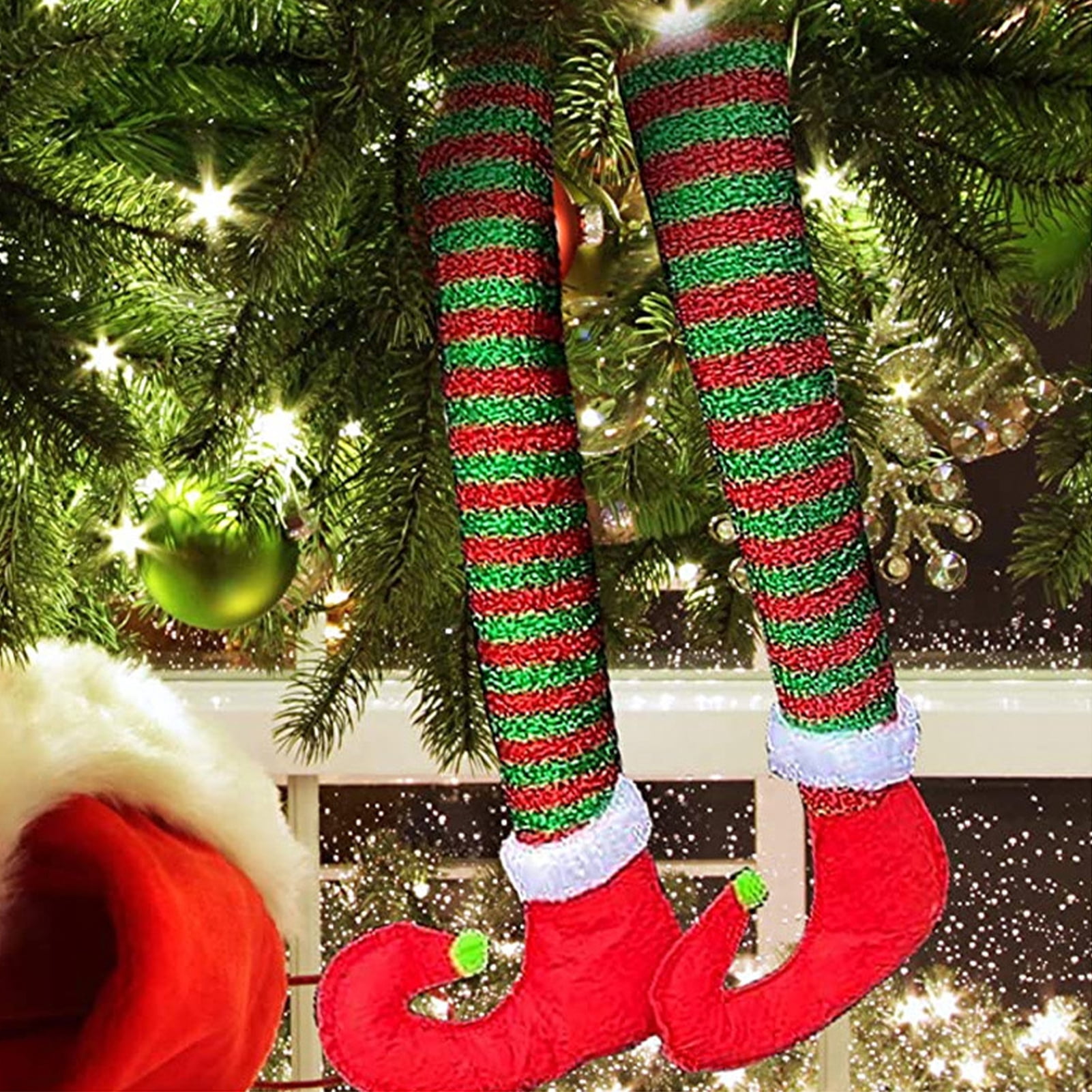 Hadanceo Christmas Decorations Soft Christmas Elf Legs Stuck Tree