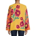 thumbnail image 2 of The Pioneer Woman Crew Neck Garden Floral Pullover, Womens, 2 of 8