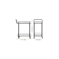 thumbnail image 3 of mDesign Metal Rectangle Rolling Food and Beverage Bar Cart with Glass Shelves, Black, 3 of 8