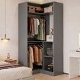thumbnail image 2 of Homieasy 34" W Corner Closet System with Hanging Rods, Gray, 2 of 7