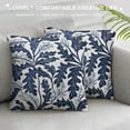 thumbnail image 3 of Creowell Navy Blue Ethnic Boho Pillow Covers Bohemian Paisley Throw Pillowcase Square Decorative Vintage Navy Flower Print Cushion Cover for Patio Sofa Bedroom Indoor Outdoor Party,Multi-Size, 3 of 5