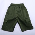 thumbnail image 5 of Huowey Boys Pants Knee Length Cargo Shorts Youth Casual Elastic Waist Athletic Shorts Outdoor Solid Color Cargo Bottoms Short Trousers,Green,12-13 Years, 5 of 8