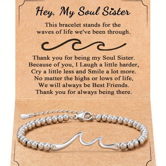 Sister Birthday Present : Cool Gifts for Adult Sister - Sterling Silver Interlocking 2 Circles-Dainty Layering Bracelets for Sisters, Christmas Valentine's Day Jewelry Gifts for BFF