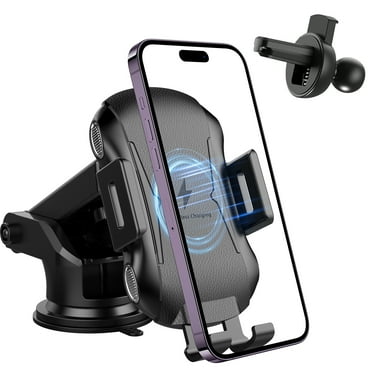 ETEPEHI Car Mount Charger: 15W Wireless Car Charger for iPhone 16/15/14/13/12, Fast Charging Phone Holder Mount