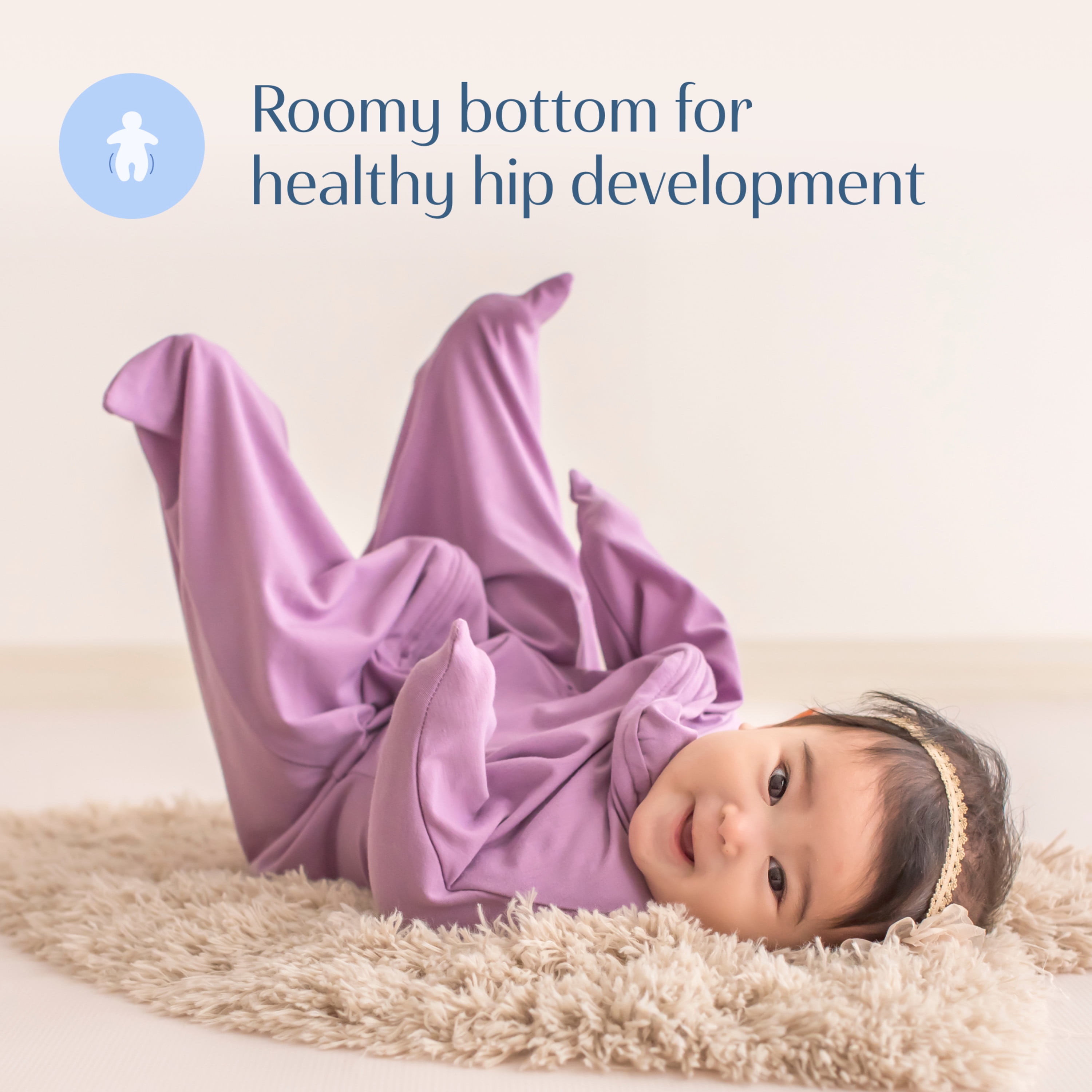 SleepingBaby Zipadee-Zip Transition Swaddle for Self-Soothing & Better Sleep, Lavender, X Small (3-6 Months)
