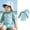 Light Green, variant on Baby Boys Swimsuit Summer Long Sleeve Zipper Swimsuit With Sunhat Beach Printed Newborn Swimwear For Boys Clothes Baby Bodysuit