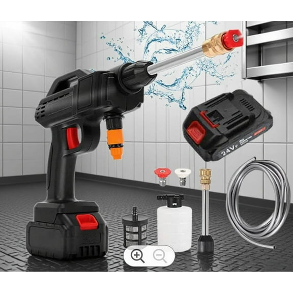 Enegyz 20V Cordless Pressure Washer, Portable Car Washer Gun with Water Hose Nozzle, 2 x 4000mAh Rechargeable Batteries, High-Pressure Cleaning for Outdoor Use, Cars, Patio, Garden