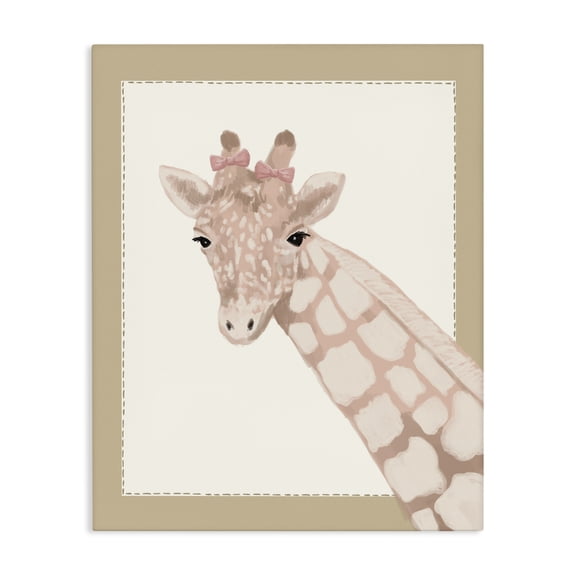 Stupell Industries Sweet Giraffe with Bows Canvas Wall Art, design by Sadie Harper
