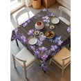 thumbnail image 2 of Purple Flowers Suqare Tablecloth - 54 x 54 Inch, Butterfly Spring Floral Wooden Farmhouse Waterproof & StainResistant Tablecloth, Washable Oil-proof Table Cover for Dining/Party/Wedding/Buffet, 2 of 9