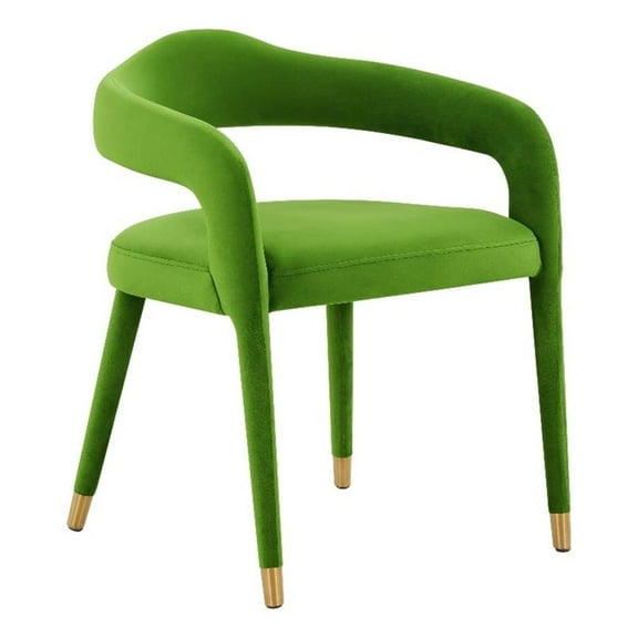 Maklaine Modern Transitional Velvet Dining Chair in Green Finish