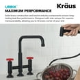 thumbnail image 6 of Urbix Industrial Bridge Kitchen Faucet with Side Sprayer in Matte Black/Red, 6 of 12