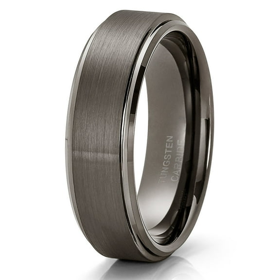 Gunmetal Tungsten Ring 6mm Gray Tungsten Ring Anniversary Ring Tungsten Wedding Band
