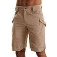 thumbnail image 2 of WTOBBY Men's Summer Solid Color Casual Multi-Pocket Sports Shorts, Quick-Drying Breathable Tactical Design for Outdoor Use,Khaki 3XL, 2 of 4