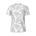 thumbnail image 5 of Wukai Hand Drawn Snake Print Men's Short-Sleeved Mesh T-Shirt,Quick-Dry Short Sleeve Workout T-Shirt-, 5 of 8
