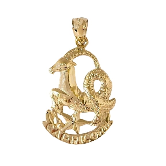 14K Yellow Gold Capricorn Sea Goat (12.22-01.19) Zodiac Pendant