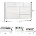 thumbnail image 2 of YYEAN Wide 10 Drawer Dresser,TV Stand Entertainment Center Fabric Storage Dressers Drawers for Bedroom, Hallway, Nursery, Closets, Steel Frame, Wood Top (White), 2 of 9