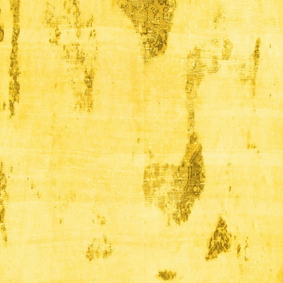 Ahgly Company Machine Washable Indoor Square Solid Yellow Modern Area Rugs, 8' Square