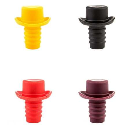 

4pcs Novel Silicone Wine Bottle Stoppers Sealed Bottle Plugs (Assorted Color)