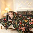 thumbnail image 4 of Homewish Watercolor Botanical Mushroom 7-Piece King Bedding,Boho Fungus Plant King Bed in a Bag,Black Reversible, 4 of 8