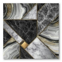 Designart ' Touches Of Gold With Marble Granite Agate ' Modern Canvas Wall Art Print