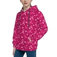 thumbnail image 2 of Picia Breast Cancer Awareness6 Pattern Youth Hoodie - Warm Pullover Sweatshirt with Kangaroo Pocket, Ideal for Boys and Girls-Large, 2 of 6