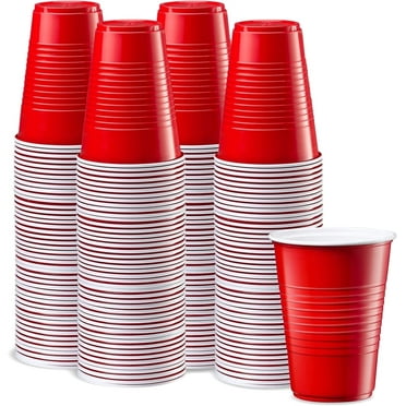 GUSTO Disposable Cups 16 Oz Plastic Cups for Party, Red 240-Pack