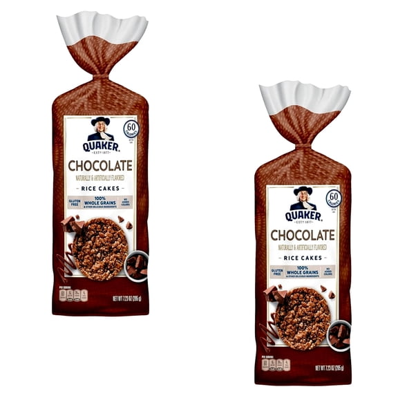 Quaker,2 PACK Rice Cakes, Whole Grain Chocolate, Gluten Free