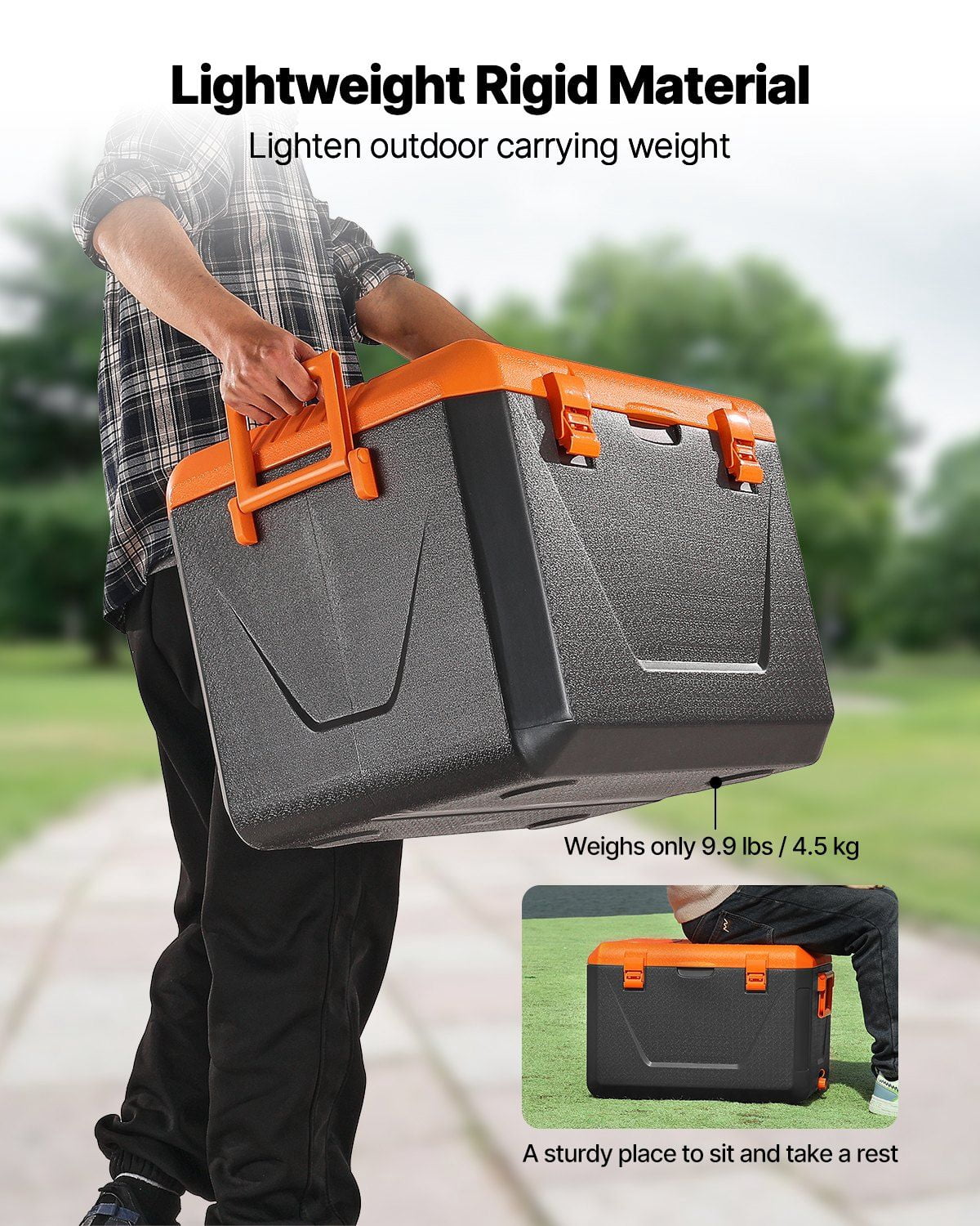 Durable 63QT Cooler for Outdoor, 90 Can Portable Ice Chest with Cup Holder & Tight Seal Lid