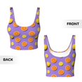 thumbnail image 6 of Goofa Yellow Lemon And Orange Printed Sports Bras for Women, High Impact Running Bra Workout Crop Tank Tops Longline Sports Bra Push up-Small, 6 of 9