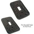 thumbnail image 6 of Urbalabs Western Floral Star Horseshoe Cast Iron Rustic Decorative Light Switch Outlet Wall Plate Covers Rustic Light Switch Covers Single Double 2 Gang Switch Plates (Horseshoe Single Switch), 6 of 7