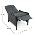 thumbnail image 5 of GDF Studio Drury Contemporary Fabric Upholstered Pushback Recliner, Charcoal and Dark Walnut, 5 of 13