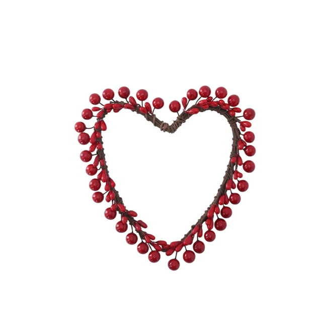 Decoración de la Pieza Del Centro de la Mesa de Comedor, Corazón Rojo Y Rosa Mini Corona 32cm para el Portavelas O la Pared Colgante, Decoración de la Mesa de Fiesta