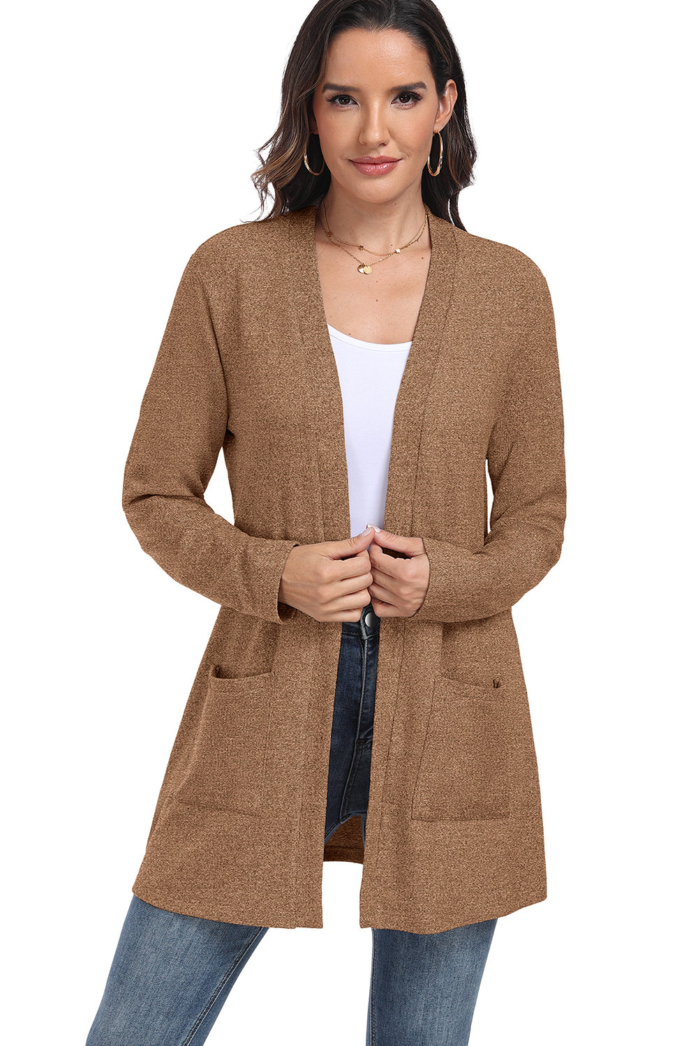 JWD Women's Lightweight Cardigan Long Sleeve with Pockets photo 6