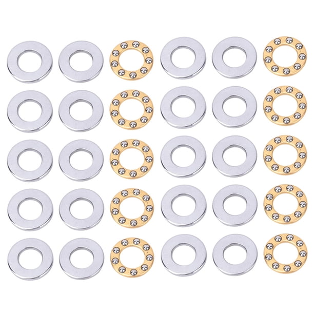Cojinete de bolas de empuje Juego de cojinetes de acero planos de alta precisión en miniatura para la fabricación de maquinaria, instalación de equipos, 10 piezas(F6-12M 6 * 12 * 4.5mm)
