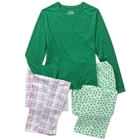 Women's Mix-and-Match Long-Sleeve 3-Piece Pajama Set