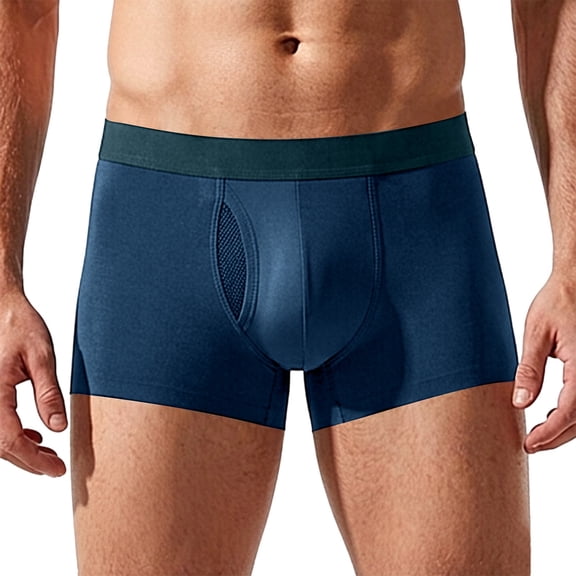 PBFRDSJ Men’s Boxer Briefs with Fly Soft Breathable Stretch Underpants for Sports All Day Underwear
