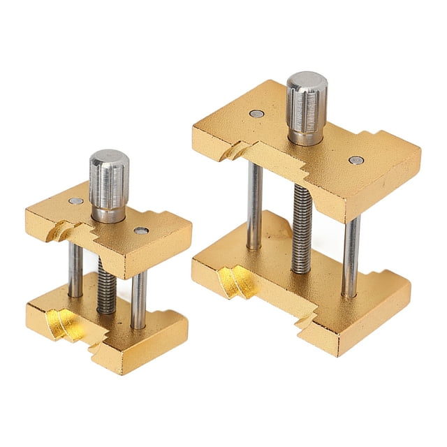 Watch Movement Fixed Base, Portable 2pcs Golden Durable Aluminum Wristwatch Case Holder Watch Movement Holder For Watch Repairer For Watch Repairing
