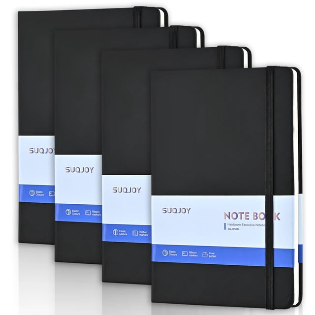 Libreta SUQJOY Journals, tamaño A5, 160 páginas, 100 g/m², paquete de 4