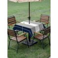 thumbnail image 5 of Square Outdoor Tablecloth with Umbrella Hole Navy Blue Grey Stripe Outside Table Cloth Waterproof Patio Table Cover Modern Art Horizontal Striped Zipper Tablecloths for Picnic Camping 60x60 Inch, 5 of 8